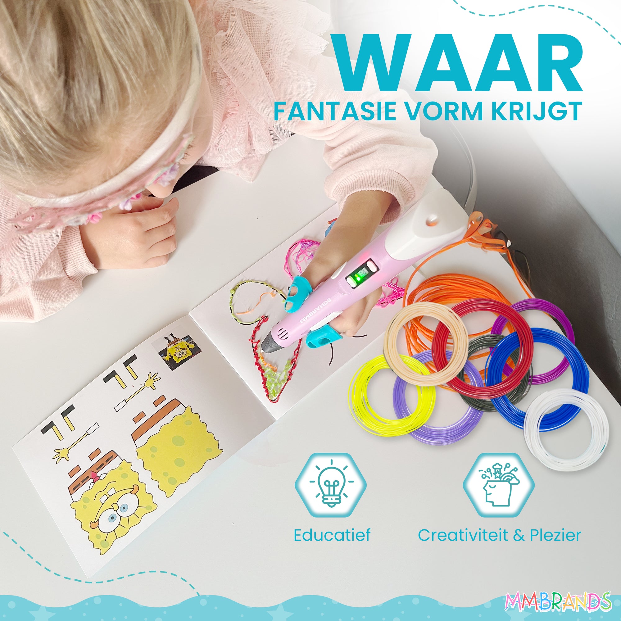 Paquete de inicio de bolígrafo 3D: filamento de 10 colores