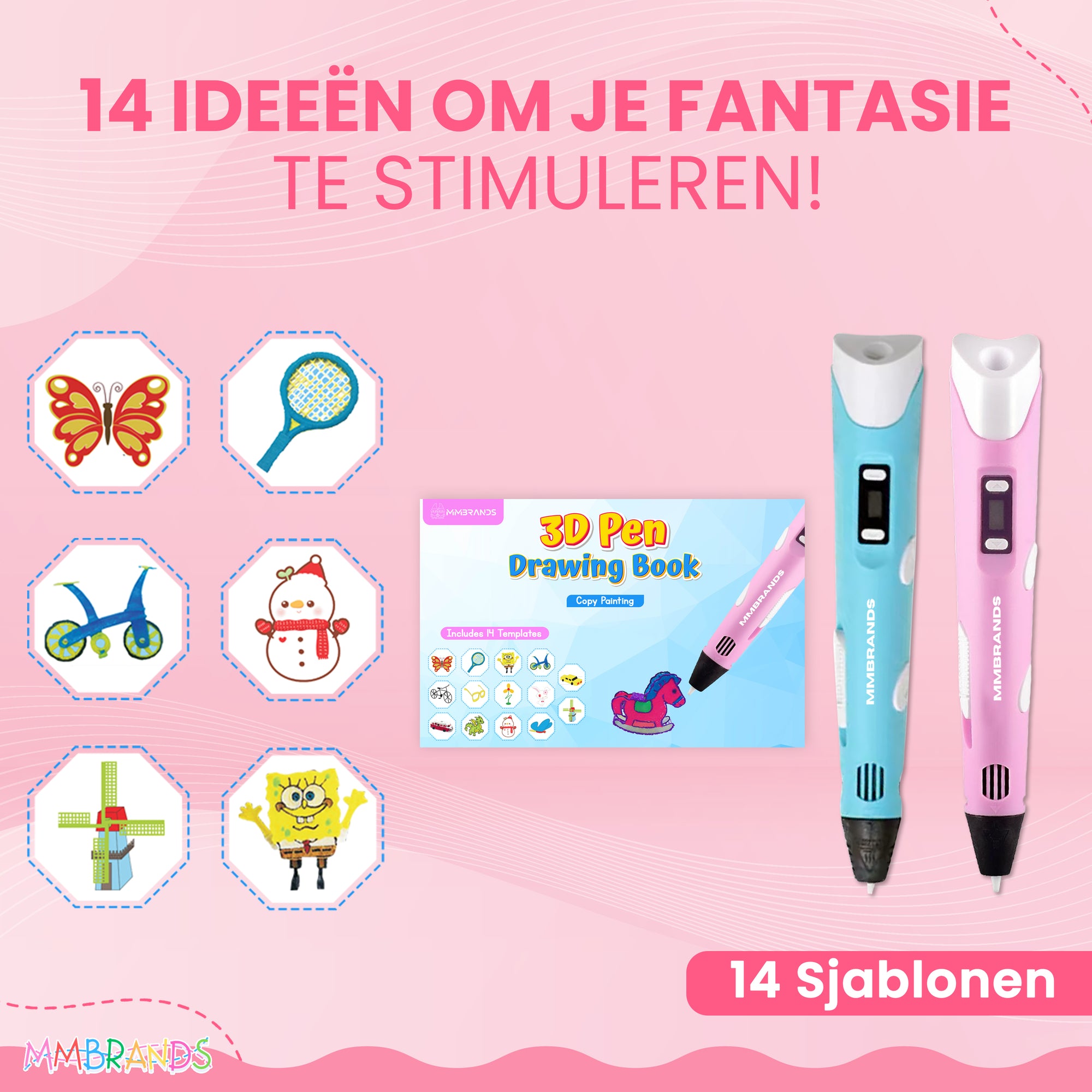 Paquete de inicio de bolígrafo 3D: filamento de 10 colores