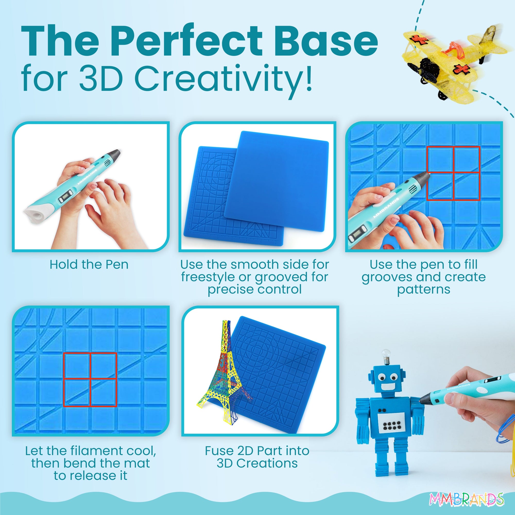 Tapete de dibujo con bolígrafo 3D